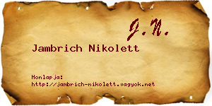 Jambrich Nikolett névjegykártya